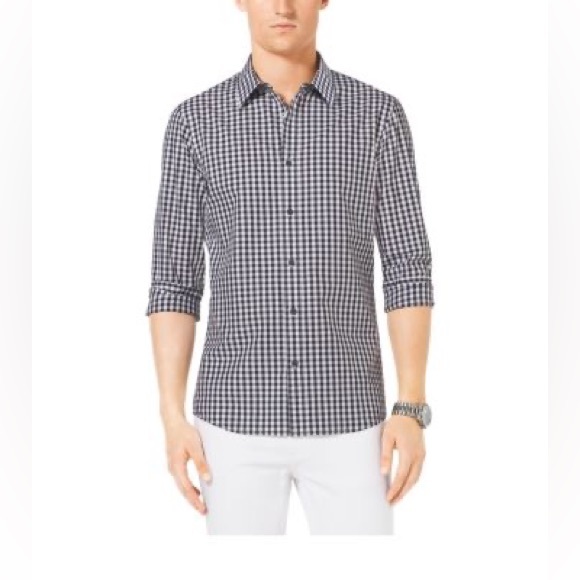 Michael Kors Other - Michael Kors Slim-Fit Gingham Cotton Shirt (Size: Medium)